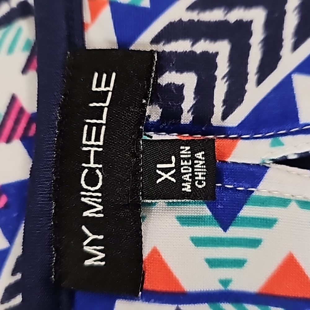 My Michelle sleeveless stretch pull over Aztec design A-line dress XL - Picture 7 of 11